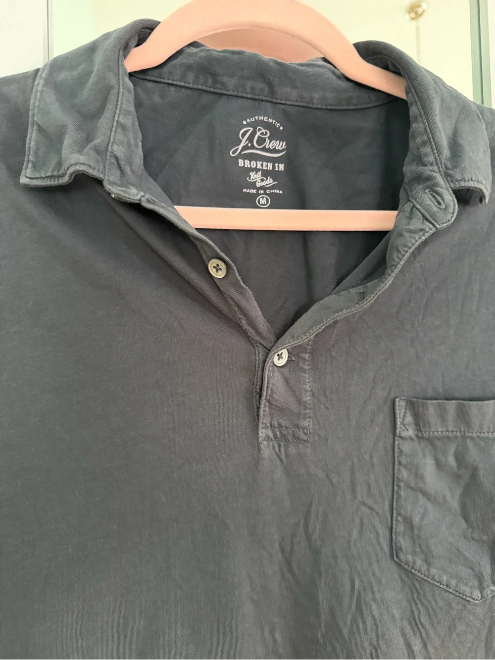 J. Crew Men’s Short Sleeve Polo in Navy Blue